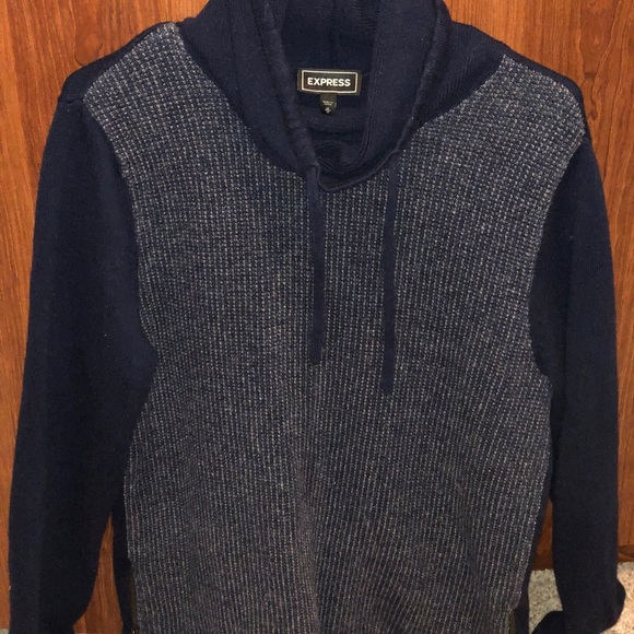 Express sweater with asymmetrical drawstring neck - Picture 1 of 5